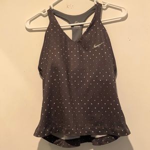 NIKE , gray sport dri-fit  tank top with built in bra, size Large